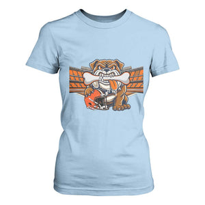 Funny Bulldog Football Lover T Shirt For Women Game Day Fan Lifestyle TS12 Light Blue Print Your Wear
