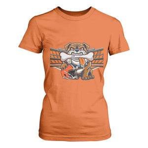 Funny Bulldog Football Lover T Shirt For Women Game Day Fan Lifestyle TS12 Orange Print Your Wear