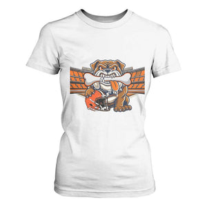 Funny Bulldog Football Lover T Shirt For Women Game Day Fan Lifestyle TS12 White Print Your Wear