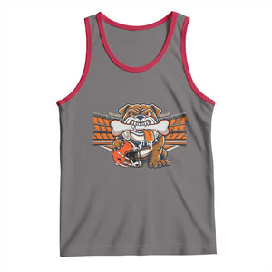 Funny Bulldog Football Lover Tank Top Game Day Fan Lifestyle TS12 Deep Heather Red Print Your Wear