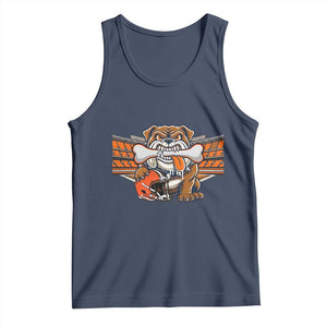 Funny Bulldog Football Lover Tank Top Game Day Fan Lifestyle TS12 Navy Print Your Wear