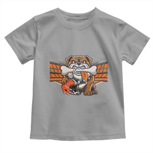Funny Bulldog Football Lover Toddler T Shirt Game Day Fan Lifestyle TS12 Sport Gray Print Your Wear