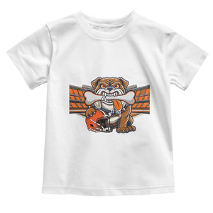 Funny Bulldog Football Lover Toddler T Shirt Game Day Fan Lifestyle TS12 White Print Your Wear