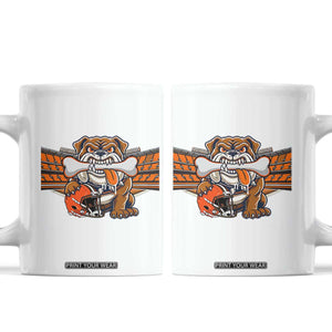 Funny Bulldog Football Lover Coffee Mug Game Day Fan Lifestyle TS12 White Print Your Wear