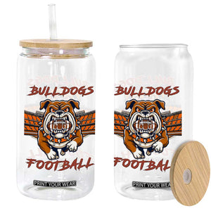 Bulldog Football Lover Glass Can Midwest Game Day Lifestyle TS12 Print Your Wear