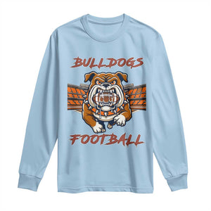 Bulldog Football Lover Long Sleeve Shirt Midwest Game Day Lifestyle TS12 Light Blue Print Your Wear