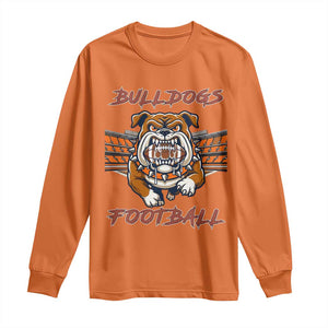 Bulldog Football Lover Long Sleeve Shirt Midwest Game Day Lifestyle TS12 Orange Print Your Wear