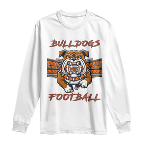 Bulldog Football Lover Long Sleeve Shirt Midwest Game Day Lifestyle TS12 White Print Your Wear