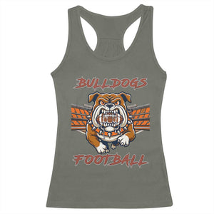 Bulldog Football Lover Racerback Tank Top Midwest Game Day Lifestyle TS12 Military Green Print Your Wear
