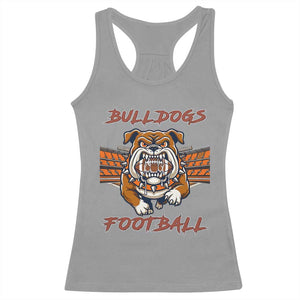 Bulldog Football Lover Racerback Tank Top Midwest Game Day Lifestyle TS12 Sport Gray Print Your Wear