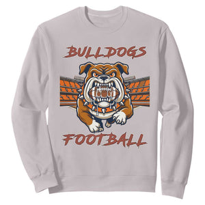 Bulldog Football Lover Sweatshirt Midwest Game Day Lifestyle TS12 Ice Gray Print Your Wear