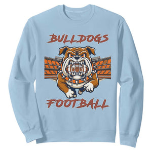 Bulldog Football Lover Sweatshirt Midwest Game Day Lifestyle TS12 Light Blue Print Your Wear