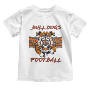 Bulldog Football Lover Toddler T Shirt Midwest Game Day Lifestyle TS12 White Print Your Wear
