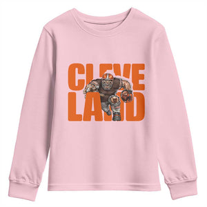 CFBB Midwest Football Player Gift Youth Sweatshirt TS12 Light Pink Print Your Wear