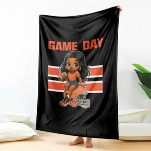 Funny Game Day Cute Girl Throw Blanket Midwest Football Player Gift TS12 Print Your Wear