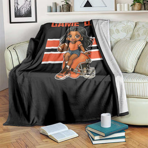 Funny Game Day Cute Girl Throw Blanket Midwest Football Player Gift TS12 Print Your Wear