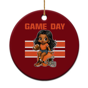 Funny Game Day Cute Girl Ceramic Ornament Midwest Football Player Gift TS12 1pc Red Print Your Wear