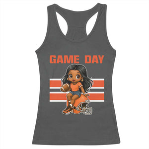 Funny Game Day Cute Girl Racerback Tank Top Midwest Football Player Gift TS12 Dark Heather Print Your Wear