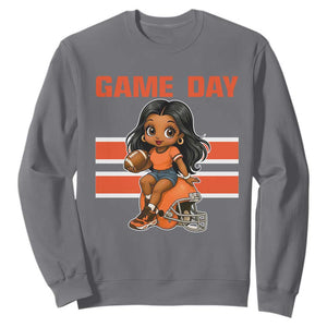 Funny Game Day Cute Girl Sweatshirt Midwest Football Player Gift TS12 Charcoal Print Your Wear