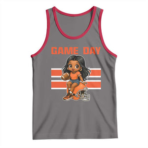 Funny Game Day Cute Girl Tank Top Midwest Football Player Gift TS12 Deep Heather Red Print Your Wear