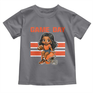 Funny Game Day Cute Girl Toddler T Shirt Midwest Football Player Gift TS12 Charcoal Print Your Wear