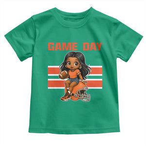 Funny Game Day Cute Girl Toddler T Shirt Midwest Football Player Gift TS12 Irish Green Print Your Wear