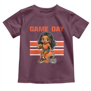 Funny Game Day Cute Girl Toddler T Shirt Midwest Football Player Gift TS12 Maroon Print Your Wear