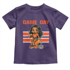 Funny Game Day Cute Girl Toddler T Shirt Midwest Football Player Gift TS12 Purple Print Your Wear