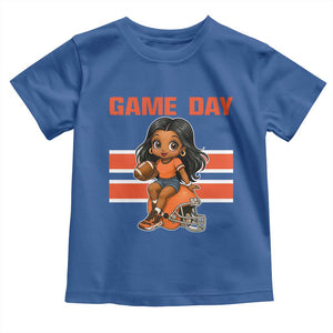 Funny Game Day Cute Girl Toddler T Shirt Midwest Football Player Gift TS12 Royal Blue Print Your Wear