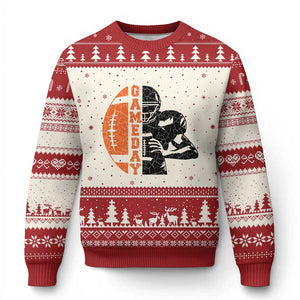 Midwest Football Lover Ugly Christmas Sweater CFBB Fan Gift TS12 Beige Red Print Your Wear