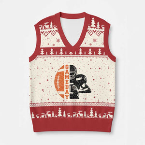 Midwest Football Lover V-Neck Knit Sweater Vest CFBB Fan Gift TS12 Beige Red Print Your Wear