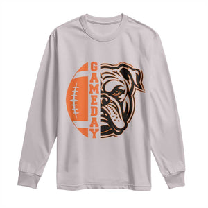 Bulldog Football Lover Long Sleeve Shirt Game Day Fan Lifestyle TS12 Ice Gray Print Your Wear
