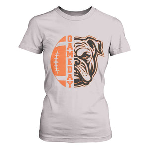 Bulldog Football Lover T Shirt For Women Game Day Fan Lifestyle TS12 Ice Gray Print Your Wear