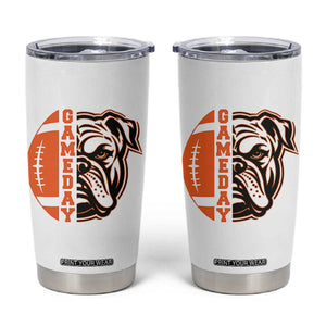 Bulldog Football Lover Tumbler Cup Game Day Fan Lifestyle TS12 White Print Your Wear
