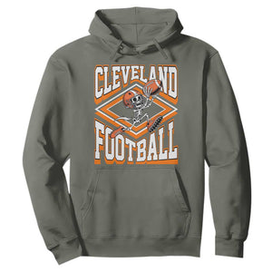 Funny Skeleton Dark Football Hoodie CFBB Fan Gift TS12 Military Green Print Your Wear