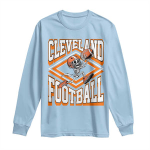 Funny Skeleton Dark Football Long Sleeve Shirt CFBB Fan Gift TS12 Light Blue Print Your Wear