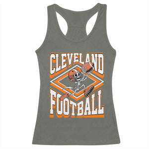 Funny Skeleton Dark Football Racerback Tank Top CFBB Fan Gift TS12 Military Green Print Your Wear
