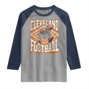 Funny Skeleton Dark Football Raglan Shirt CFBB Fan Gift TS12 Sport Gray Navy Print Your Wear