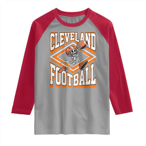 Funny Skeleton Dark Football Raglan Shirt CFBB Fan Gift TS12 Sport Gray Red Print Your Wear