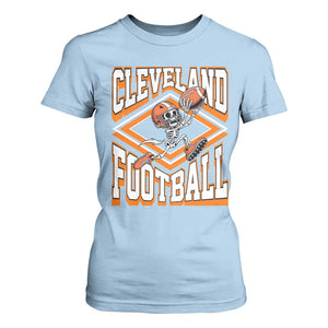 Funny Skeleton Dark Football T Shirt For Women CFBB Fan Gift TS12 Light Blue Print Your Wear