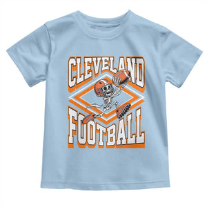 Funny Skeleton Dark Football Toddler T Shirt CFBB Fan Gift TS12 Light Blue Print Your Wear