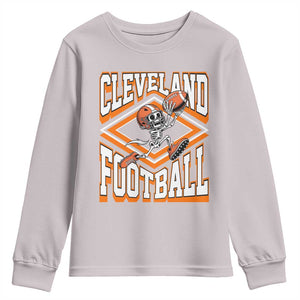 Funny Skeleton Dark Football Youth Sweatshirt CFBB Fan Gift TS12 Ice Gray Print Your Wear