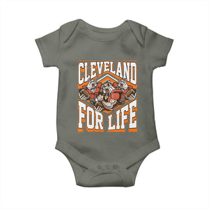 Cleveland For Life Baby Onesie CFBB Fan Gift TS12 Military Green Print Your Wear