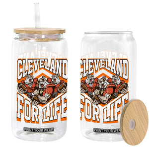 Cleveland For Life Glass Can CFBB Fan Gift TS12 Print Your Wear