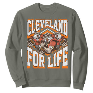 Cleveland For Life Sweatshirt CFBB Fan Gift TS12 Military Green Print Your Wear