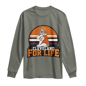 Funny Bulldog Game Day Long Sleeve Shirt Cleveland For Life TS12 Military Green Print Your Wear