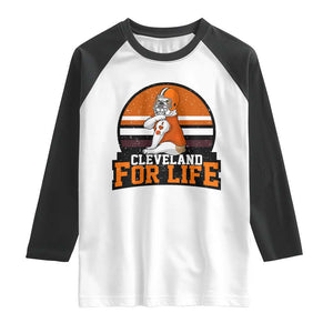 Funny Bulldog Game Day Raglan Shirt Cleveland For Life TS12 White Black Print Your Wear