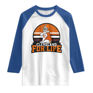 Funny Bulldog Game Day Raglan Shirt Cleveland For Life TS12 White Royal Print Your Wear