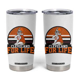 Funny Bulldog Game Day Tumbler Cup Cleveland For Life TS12 White Print Your Wear
