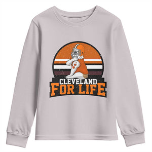 Funny Bulldog Game Day Youth Sweatshirt Cleveland For Life TS12 Ice Gray Print Your Wear